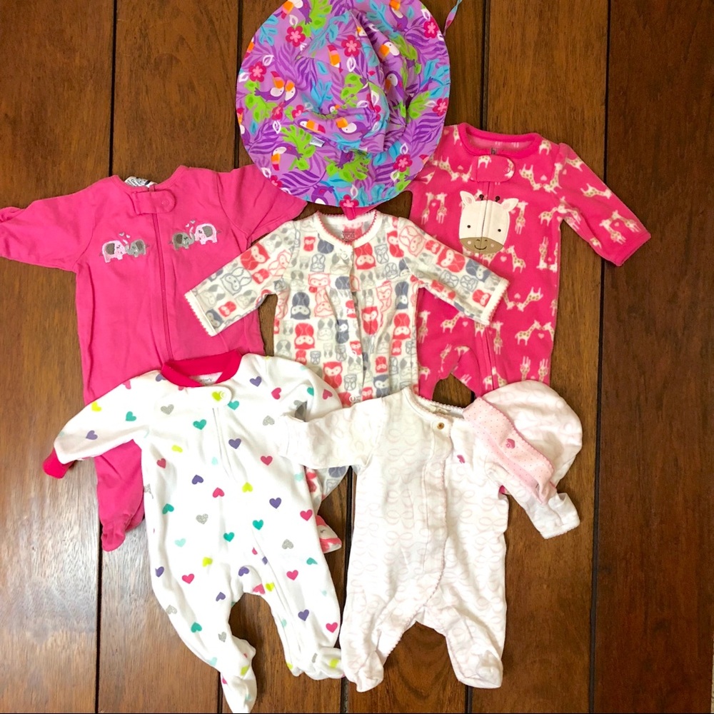 Newborn Girls Footie/Pajamas Bundle